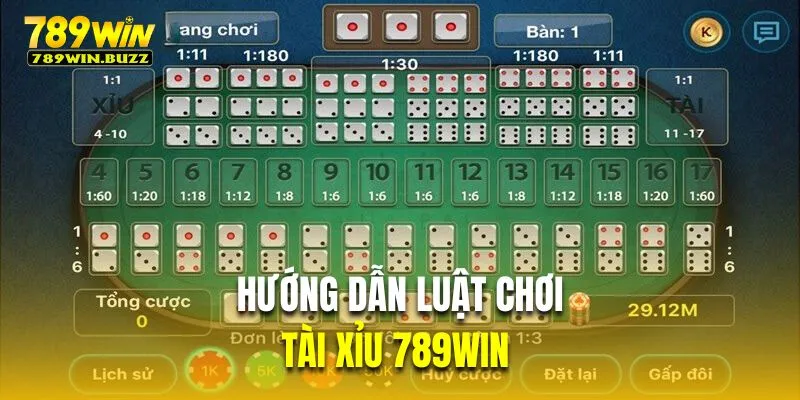 Hướng dẫn khách hàng luật chơi tài xỉu 789Win chi tiết 